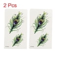 thumbnail image 2 of Unique Bargains 2pcs Peacock Feathers Pattern Temporary Tattoo Stickers Body Arm Art Tattoos, 2 of 2