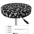 thumbnail image 4 of Lsque Black White Leaves Round Bar chair cushion covers Velvet Fabric Premium Comfort Protects from Scratches and Stains for 14-17 Inch Chair- 13 inch, 4 of 7