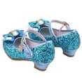 thumbnail image 5 of Ulitacool Toddler Shoes For Girls 4.5-5 Years Girls Sparkle Shoes Baby Crystal Sandals Princess Pearl Shoes Comfortable Feetwear Blue, 5 of 7