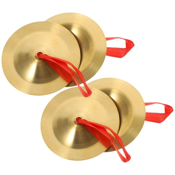 SOPOTUTU 2 Pairs Golden Finger Cymbals for Music and Dance in Cultural Events