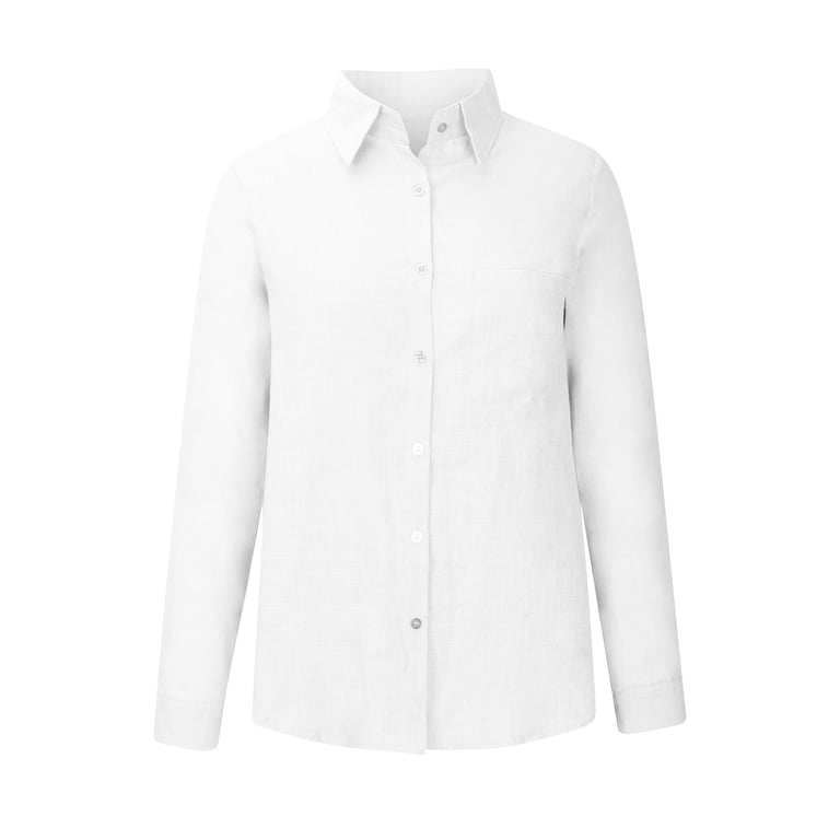 LMKIHUSA Summer Button Down Shirts for Women Cotton Linen Collared Tops  Long Sleeve Gauze Blouses Sexy Casual Work Clothing 2024,White L -  Walmart.com