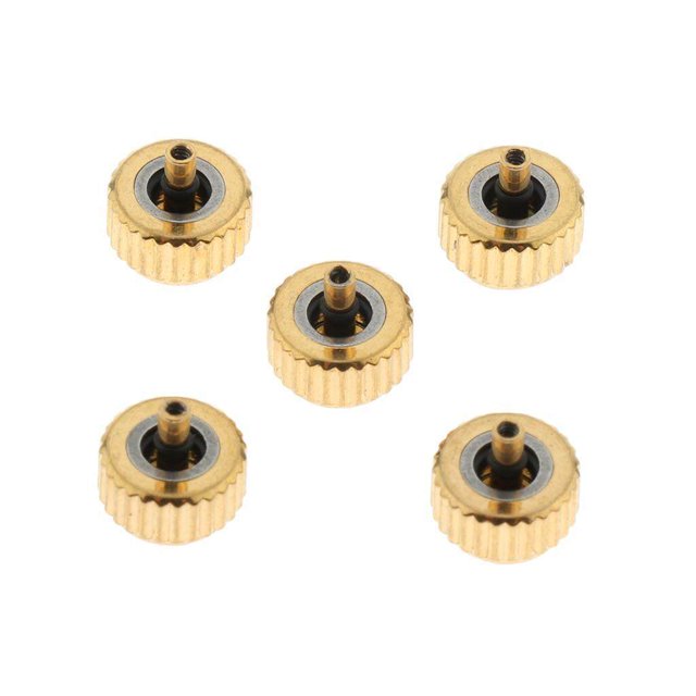Baohd 5PCS Steel Watch Crown Golden Gold 6mm