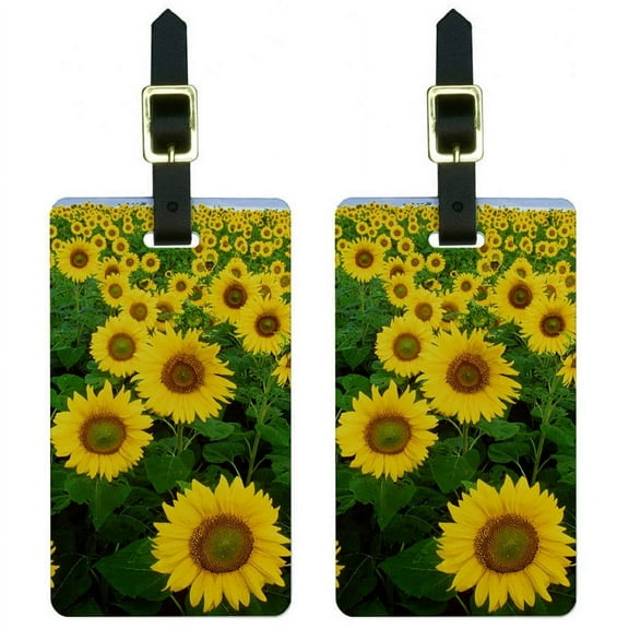 Field of Sunflowers Luggage Tags Suitcase Carry-On ID, Set of 2