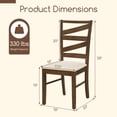 thumbnail image 3 of Gymax Dining Chairs Set of 2 w/ Tall Backrests Linen Fabric Upholstered Seats Brown & Beige, 3 of 7
