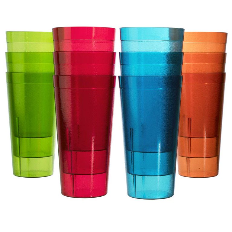 輸入品・未使用】Caf? 32-ounce Plastic Restaurant Style Tumblers