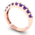thumbnail image 2 of 0.63 ctw Wedding Band for Women - 18K Rose Gold Natural Amethyst Stackable Eternity Ring, 2 of 6