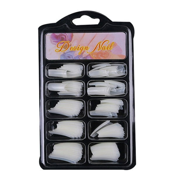 100pcs French Plastic Fake Fingernails Solid Color plastic fake Full Half Cover Fake False Nail Art Tips Accessory