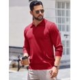 thumbnail image 2 of COOFANDY Long Sleeve Polo Shirts for Men Knit Polo Sweater Lightweight Ribbed Pullover Sweater, 2 of 6