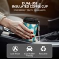 thumbnail image 5 of 18oz Travel Coffee Mug, 316 Stainless Steel Vacuum Insulated Tumbler with 2-in-1 Straw Lid & Strap, Daisy Floral Print, 5 of 6