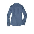 thumbnail image 6 of Port Authority Adult Female Women Denim Long Sleeves Shirt Lt Indigo Small, 6 of 6