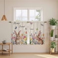 thumbnail image 2 of Beige Easter Tier Curtains 54 Inch Length, Spring Watercolor Vintage Tulip Flower Plant Cafe Short Curtains for Bathroom Over Sink, Small Kitchen Curtain Light Filtering Drapes 2 Panels 27.5"Wx54"L, 2 of 8