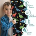 thumbnail image 3 of Dinosaur and Leaf Black Pattern Insulated Teens Curtains Set Of 2, Bedroom Essentials, Toddler Room Decor 52"x84", 3 of 5