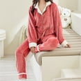 thumbnail image 5 of Brilliant Nightgowns for Women Ladies Coral Fleece Warm Pajamas Set Can Be Worn Out Long Sleeve Cardigan Pocket Homewear Clearance Clothes under $5.00, 5 of 7