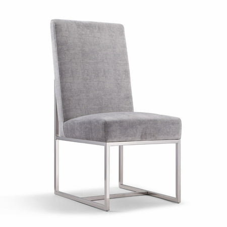 Manhattan Comfort Element 18.90  Velvet Dining Chair in Gray
