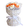 thumbnail image 1 of Ramo de flores de crochet, flores artificiales, regalo del Día de la Madre, flor de punto Naranja Blanco, 1 of 9