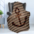 thumbnail image 4 of Anchor Soft Flannel Fleece Throw Blanket, Digital Nautical Anchor on Square Marine Life Theme Modern Home Artwork Print, Cozy Plush for Indoor and Outdoor Use, 50" x 70", Tortilla Brown, by Ambesonne, 4 of 5
