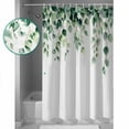 thumbnail image 4 of Eucalyptus&nbsp;Leaves Waterproof Fabric Shower Curtain, Spring Botanical Leaf Branch Vines Shower Curtain for Bathroom Curtains Bathtubs Hotel Washable Shower Curtains with 12 Hooks Stall 54x78in, 4 of 6