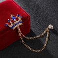 thumbnail image 4 of Broche de corona de moda con personalidad para hombre, broche de cadena para traje, insignia de ramillete retro para mujer, 4 of 5