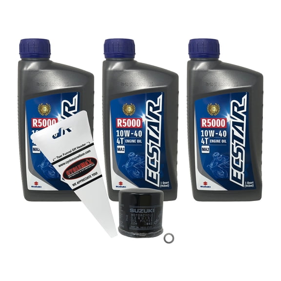 Cyclemax Oil Change Kit for 2001-2017 Suzuki DL650 VSTROM with 10W-40 Oil