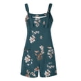 thumbnail image 5 of Puntoco Pantalones cortos casuales para mujer Pantalones cortos casuales con estampado de tirantes para mujer Pantalones cortos tipo mono con bolsillos, 5 of 5