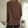 thumbnail image 4 of Telankuip Womens Long Sleeve Oversized T Shirts Basic Solid Color Crewneck Workout Tee Tops 2025 Fall Winter Loose Fit Casual Stylish Workout Clothes Brown XXXL, 4 of 6