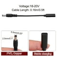 thumbnail image 2 of 0.5FT USB C to DC PD Power Fast Charging Cable, 5.5mmx2.1mm 65W/18V-20V DC Power Cable, Type C Input 3.25A Adapter Jack Converter for Router, Camera, TV Box, Desk Lamp(Black), 2 of 6