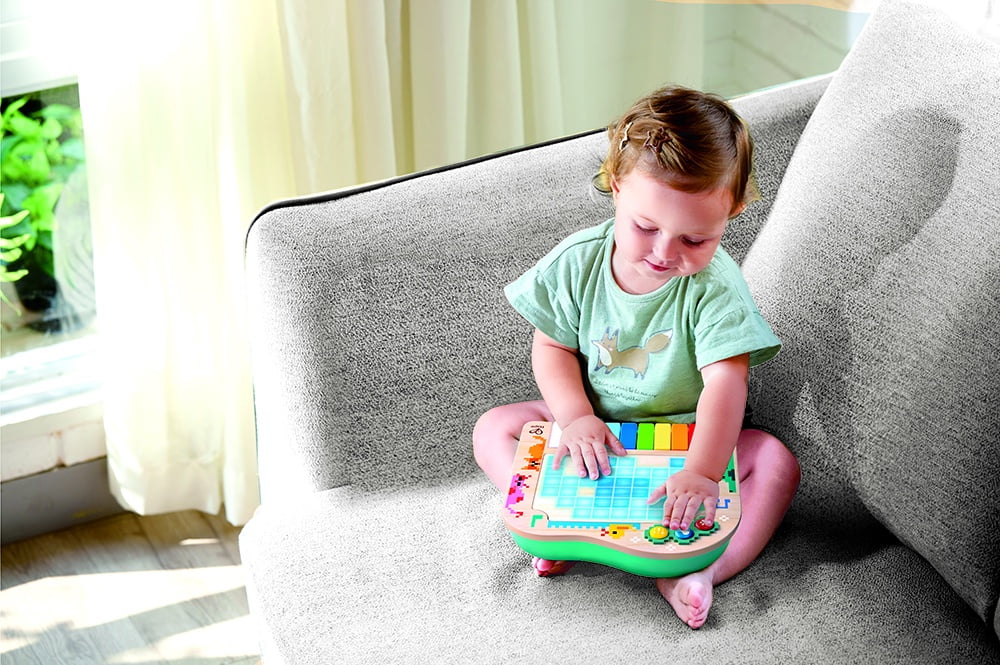 Hape Rainbow Rhythm Pixel Piano, Light Up Music Toy, Interactive Fun, Unisex, Toddlers Ages 12M+