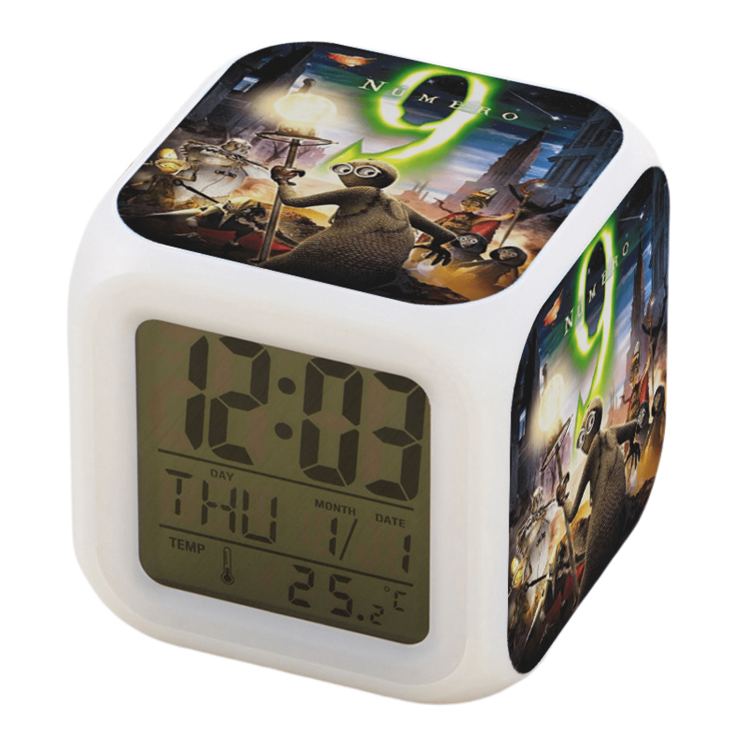 JUSTUP Robot Alarm Clock for Kids Room, LED Digital Bedroom Alarm Clock