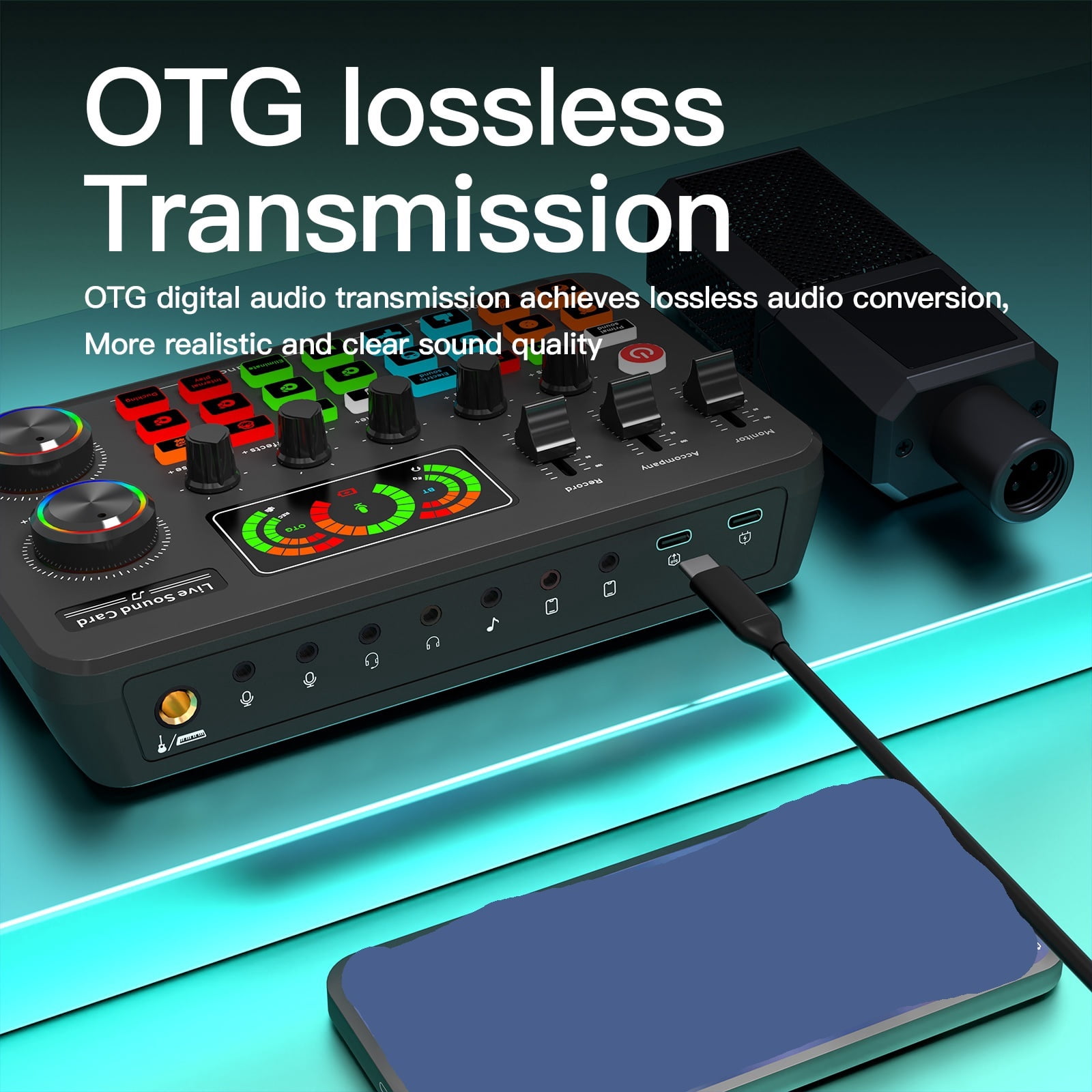 Live Sound Card Live Streaming Studio Recording Mixer DJ Controller Bluetooth-Compatible