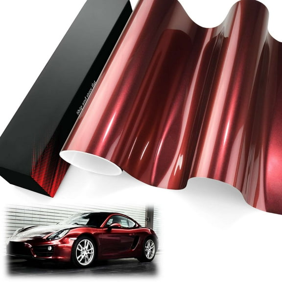 PET Liner Vinyl Super Gloss Metallic Vampire Red Automotive Wrap Car Vehicle Bubble Free Air Release