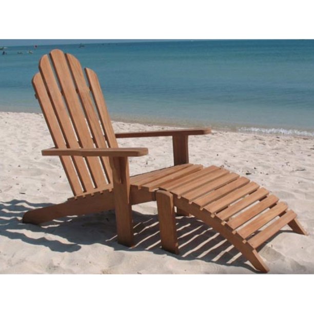 Bamboo54 Teak Adirondack Chair with Foot Rest