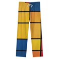thumbnail image 4 of Mondrian Inspired Winter Female Pants Flannel High Waist Women Pants Lady Warm Straight Leg Plush Trousers, 4 of 7