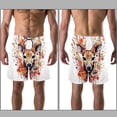 thumbnail image 3 of luoweisi Men's Beach Shorts Quick Dry Swim Trunks with Mesh Lining Flower Deer 2XL, 3 of 5