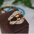 thumbnail image 3 of 14K Yellow Gold Plated 2Ct Round Cut Lab Created Diamond Women's Wedding Enhancer Band Ring, 3 of 5
