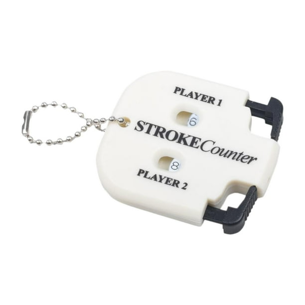 Contador de golpes de golf para 2 jugadores, marcador deportivo para exteriores, accesorios pequeños con llave Blanco