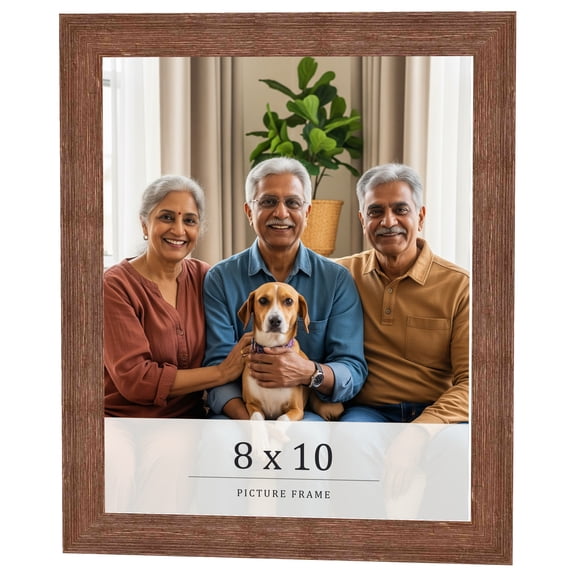 8x10 Frame Brown Farmhouse Solid Wood Picture Frame Width 1.5 Inches | Interior Frame Depth 0.5