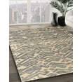 thumbnail image 3 of Ahgly Company Machine Washable Indoor Round Abstract Army Brown Area Rugs, 8' Round, 3 of 7
