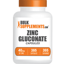 BulkSupplements Zinc Gluconate Capsules - 40mg of Zinc per Serving (365 Capsules - 365 Servings)