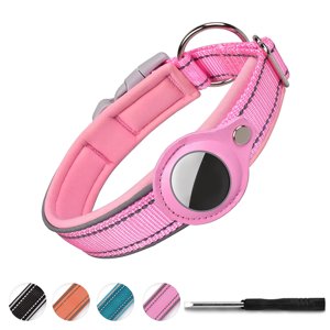 PERCEN Reflective AirTag Dog Collar with Padded Design