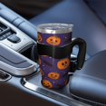 thumbnail image 5 of 40oz Tumbler,Halloween Pumpkins and Bats on Purple Insulated Tumblers with Removable Handle,Stainless Steel Double Vacuum Coffee Tumbler Cup with Straw for Home,Office,Travel,Party, 5 of 5