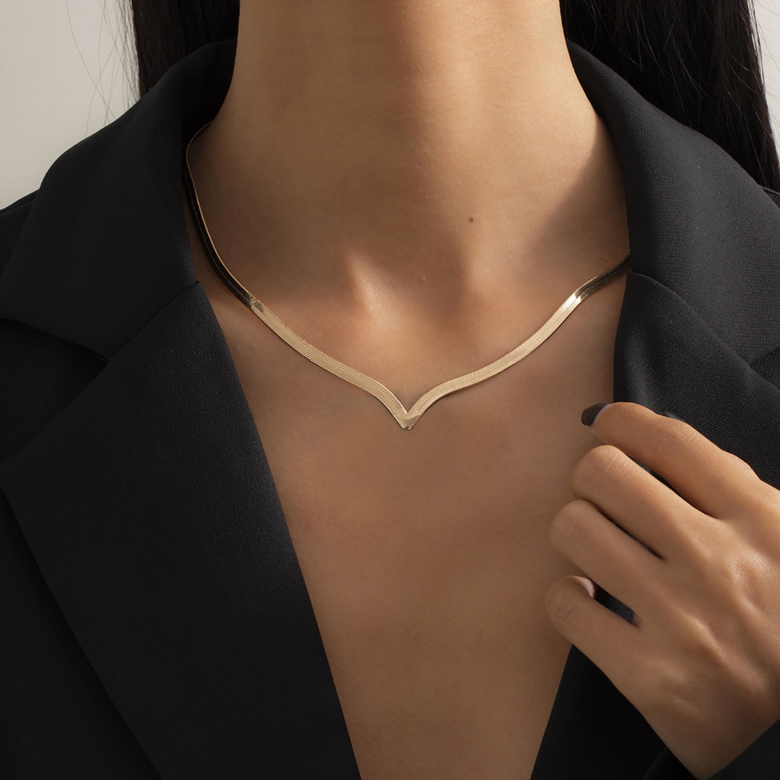 Necklace Heart Pendant Gold Silver Chain Jewellery Women Choker Statement 