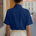 thumbnail image 6 of TGSLY Stand Collar Tops for Women Lightweight Soft Split V Neck Short Sleeve Shirts Dressy Casual Solid Color Business Blouses M, 6 of 8