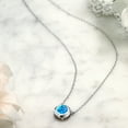 thumbnail image 4 of Gem Stone King 0.86 Ct Round Cabochon Blue Simulated Opal 925 Sterling Silver Solitaire Necklace, 4 of 4