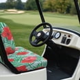 thumbnail image 3 of Uorisanigo Tropical Hibiscus Leaves Golf Cart Seat Covers Club Car Comfortable Seats Cushion Pad Breathable Golf Cart Seat Protector Cool in Summer and Warm in Winter, 3 of 7