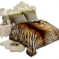 thumbnail image 2 of NC Plush Fleece Bed Blanket, Soft, Reversible Warm Blanket King 83"x93", Tiger, 2 of 6