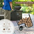 thumbnail image 5 of Topbuy Firewood Log Cart Carrier, Wood Hauler with 2 Rubber Wheels & Ergonomic Handle Heavy-Duty Steel Frame Indoor Outdoor Fireplace Tools, 5 of 10