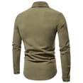 thumbnail image 3 of IROINNID Bussiness Shirts for Men Solid Color Button Down Long Sleeve Turndown Lapel Dress Shirt,Army Green, 3 of 3