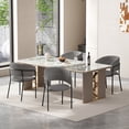 thumbnail image 1 of Noble House HORIZON 4‑Piece Modern Side Chairs with Angled Legs Adjustable Feet(Grey), 1 of 10