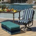 thumbnail image 5 of ARDEN Outdoor Dining Chair Cushion 20 x 20, Sapphire Aurora Blue Stripe, 5 of 12