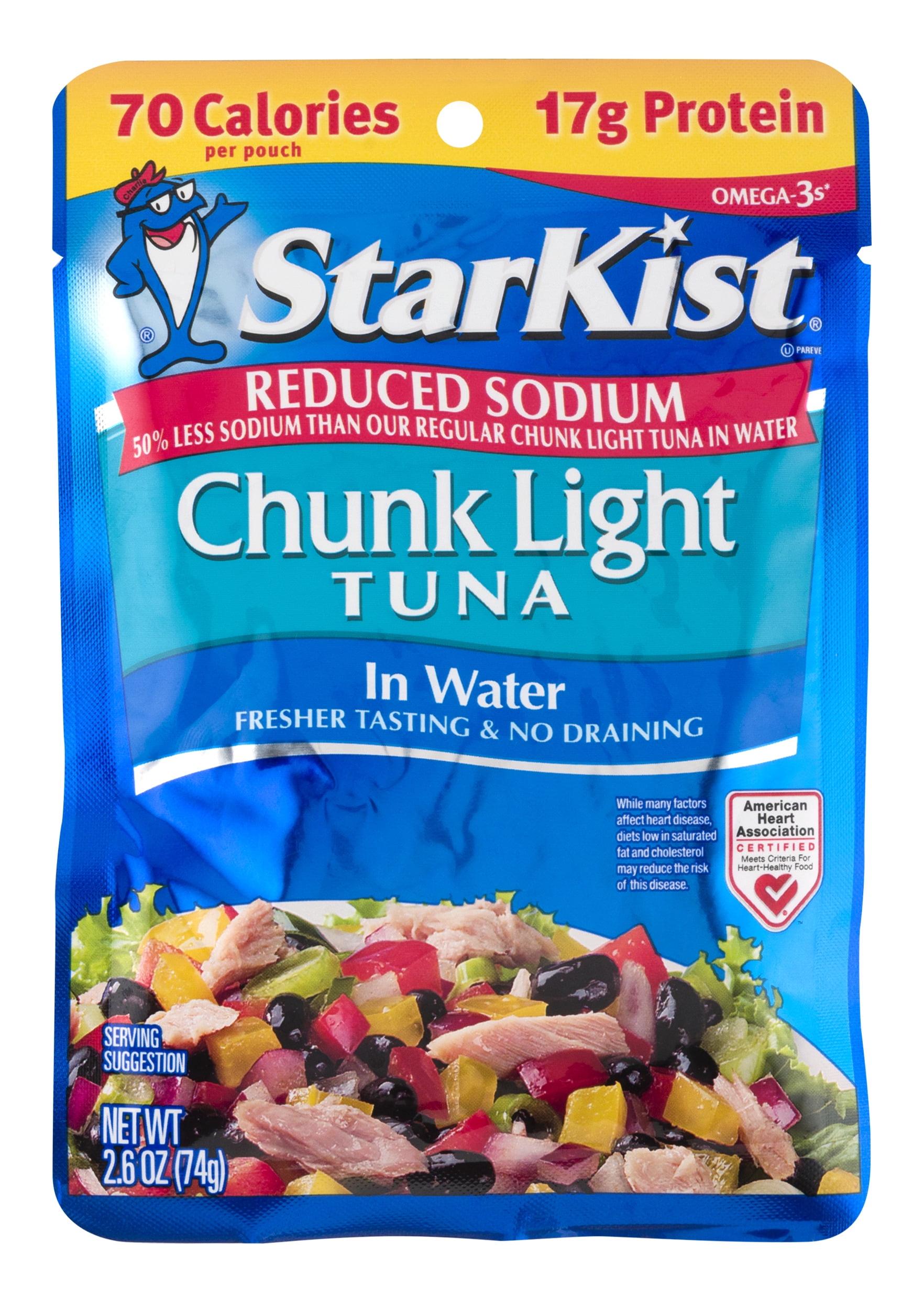 StarKist® Reduced Sodium Chunk Light Tuna in Water 2.6 oz Pouch